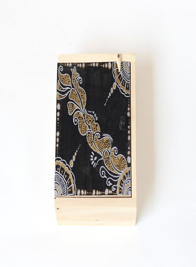 IVEI Decorative Wooden Storage Box - Wooden Hand Painted Vintage Decorative Box - Handcrafted Trinket Box - Wooden Box Organizer - Antique Wooden Box For Jewellery Storage, Home Decor - Mehendi Art - Image 3